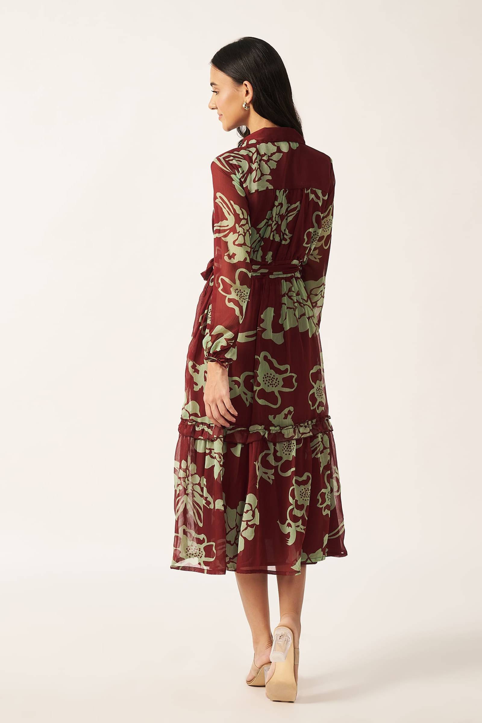 Printed Maxi Dress | Red