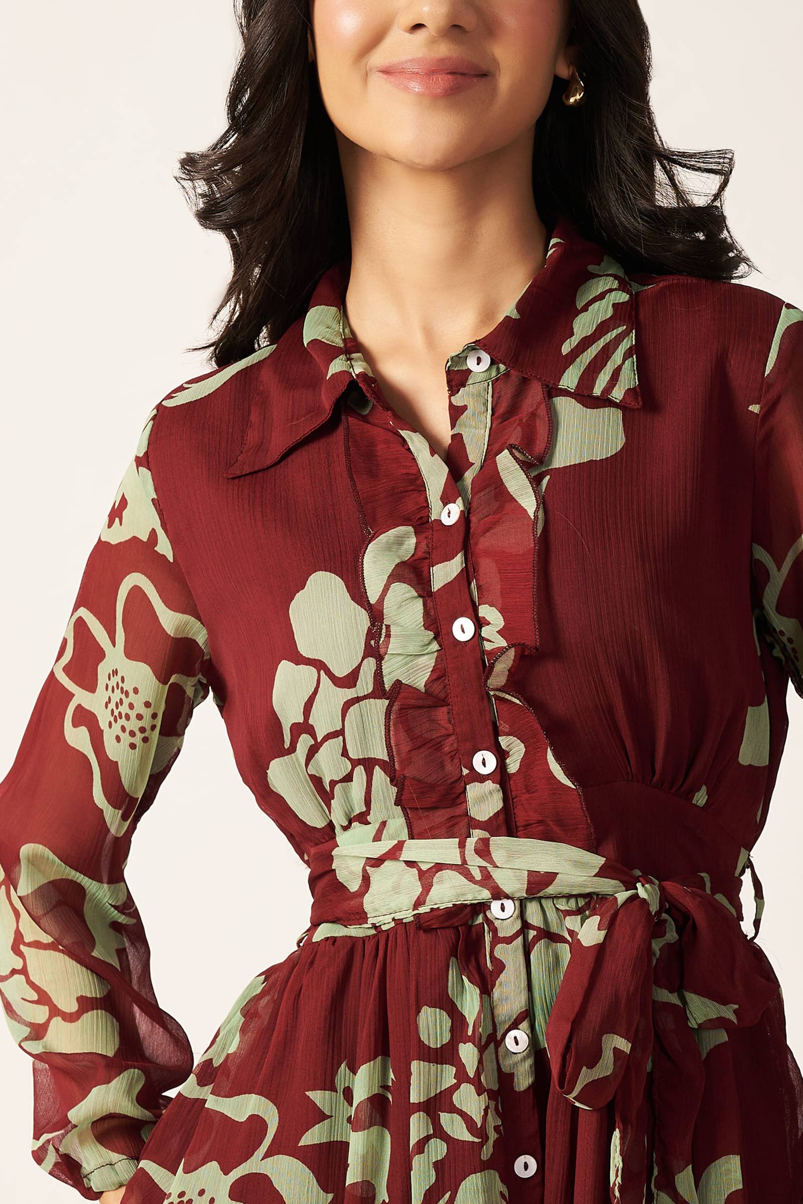 Printed Maxi Dress | Red