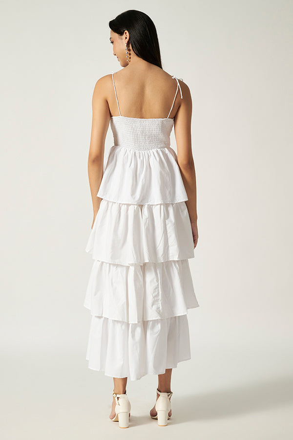 Layered Maxi Dress | White