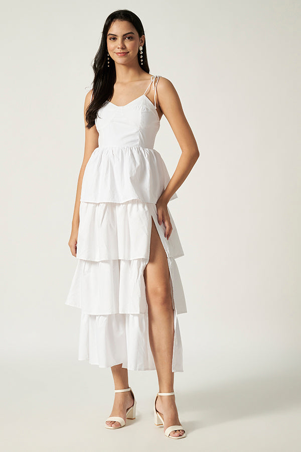 Layered Maxi Dress | White