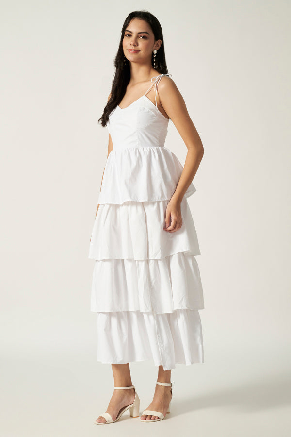 Layered Maxi Dress | White