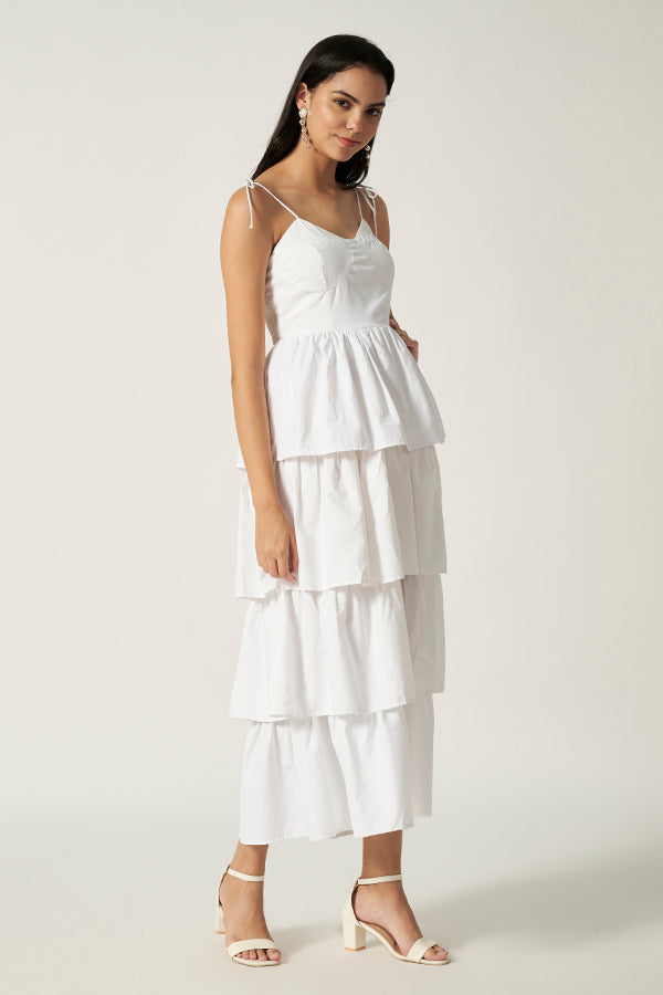 Layered Maxi Dress | White