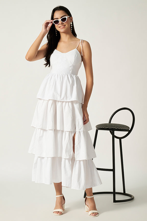 Layered Maxi Dress | White