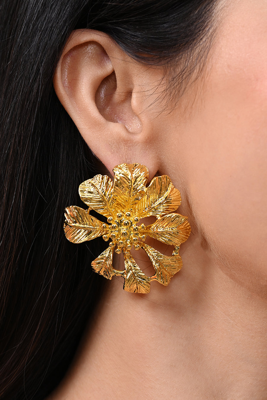 Raised Flower Earrings