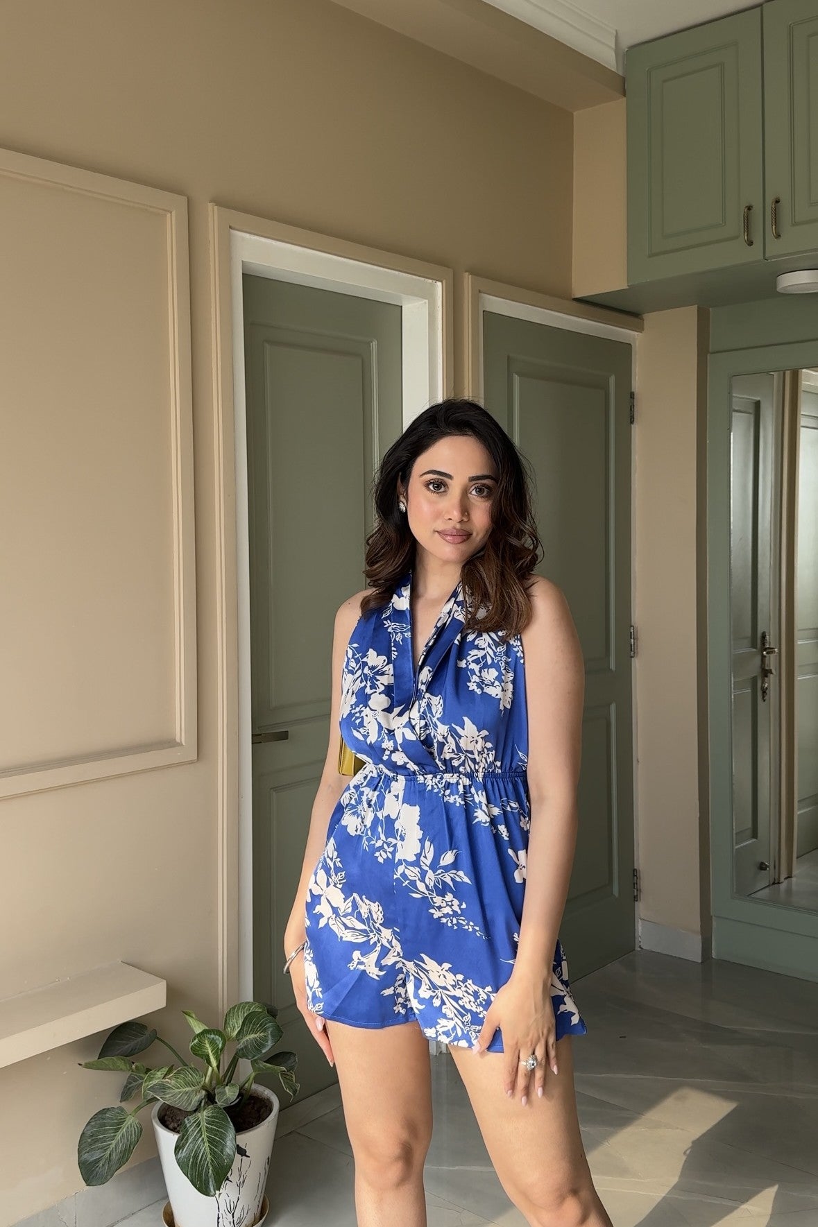 Satin Printed Playsuit