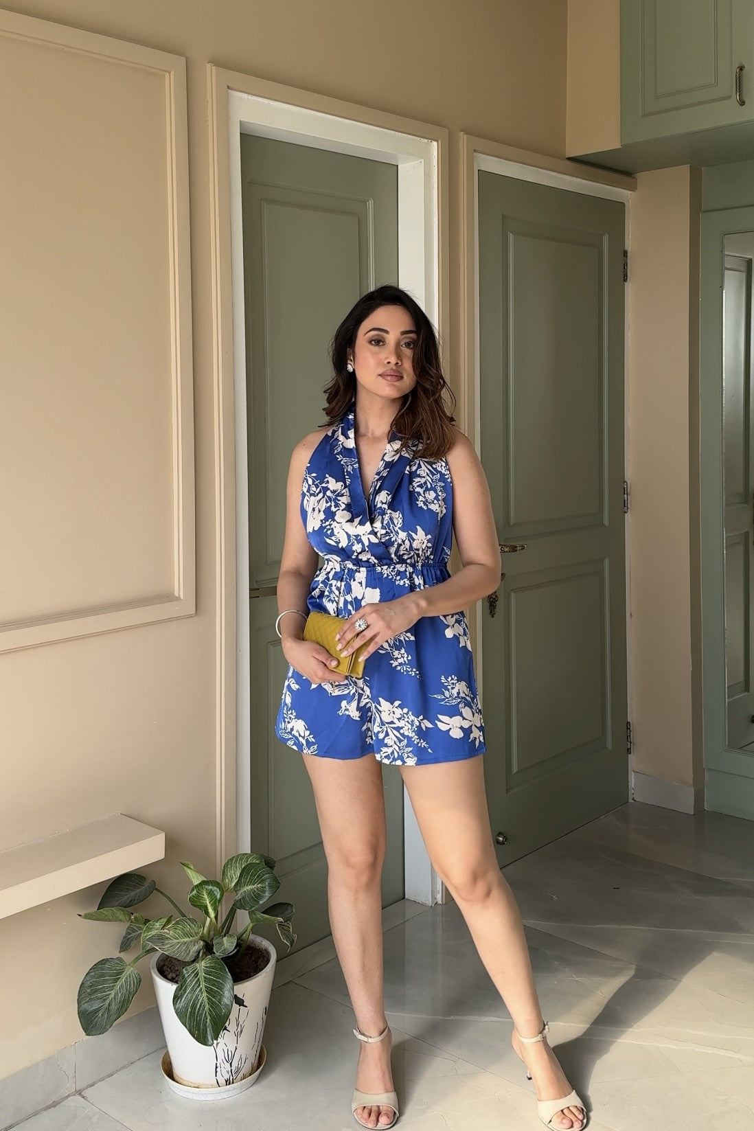 Satin Printed Playsuit