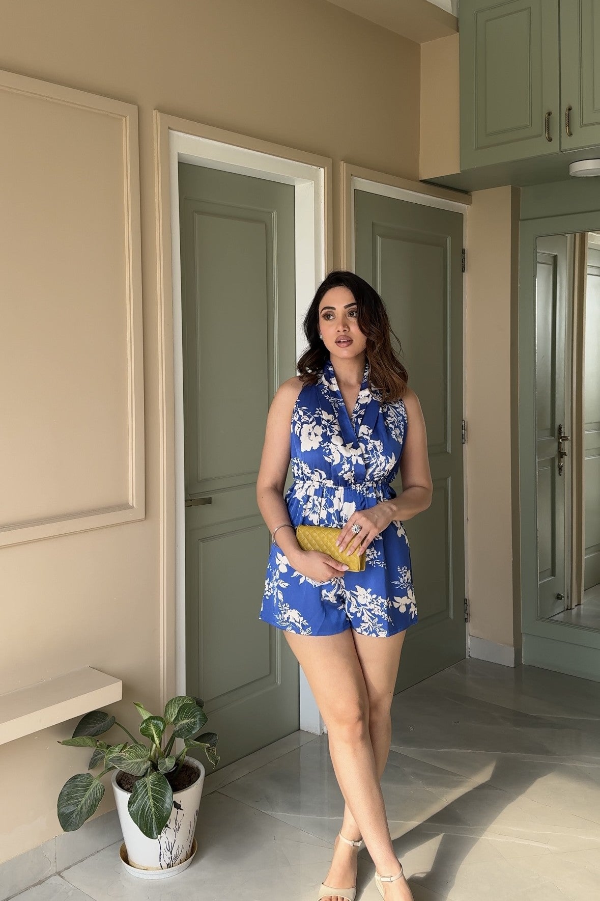 Satin Printed Playsuit