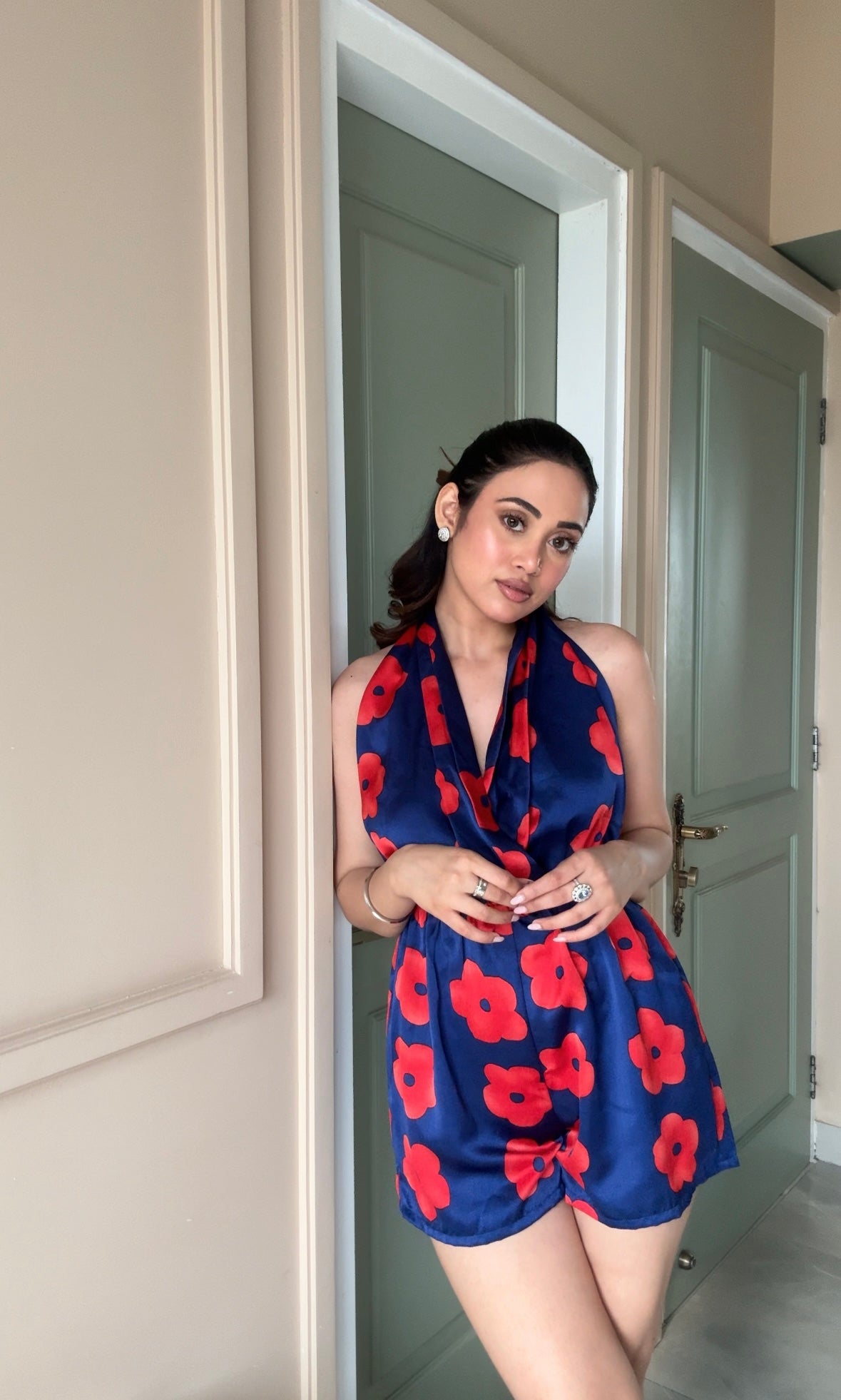 Satin Printed Playsuit