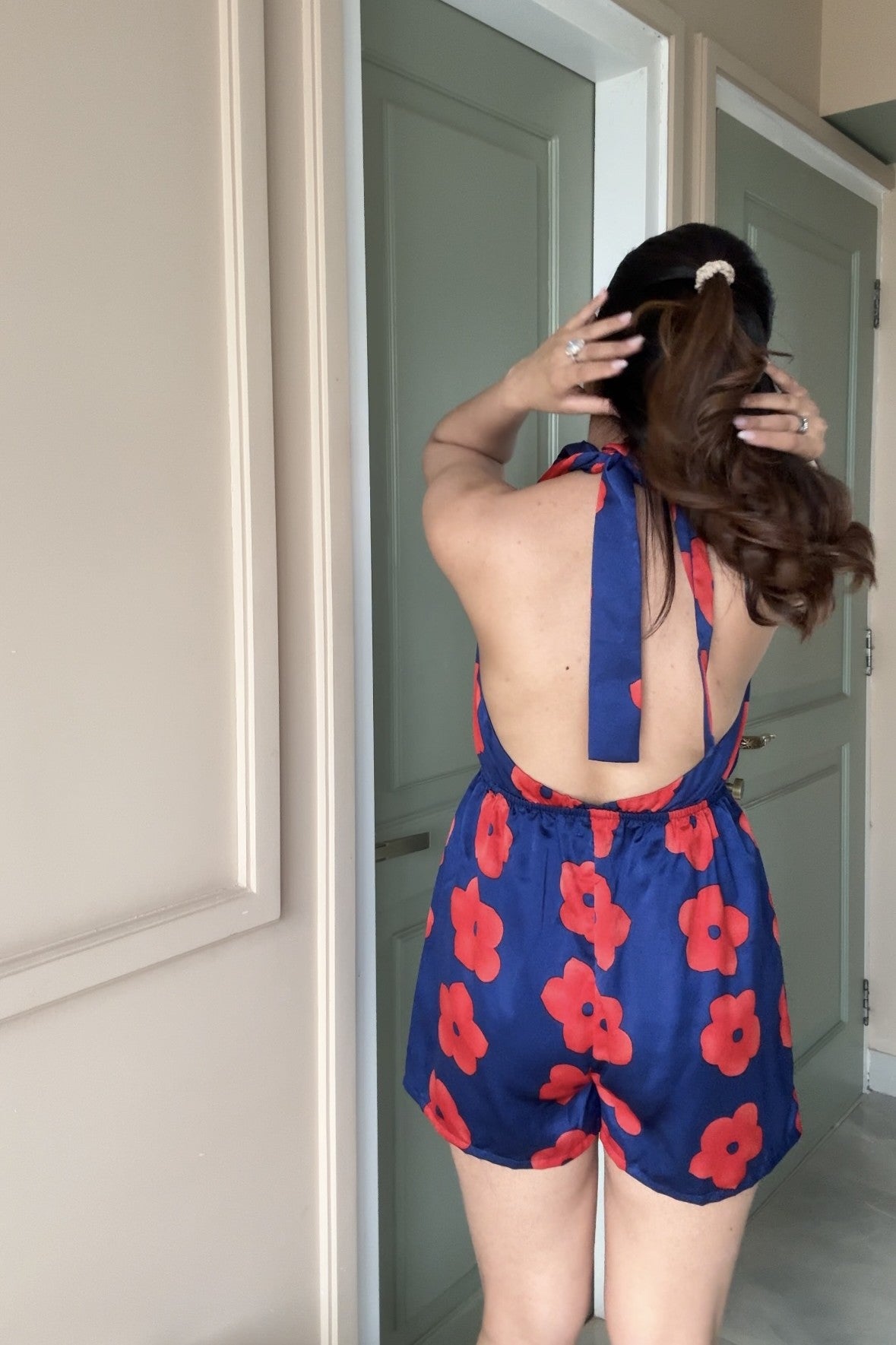 Satin Printed Playsuit