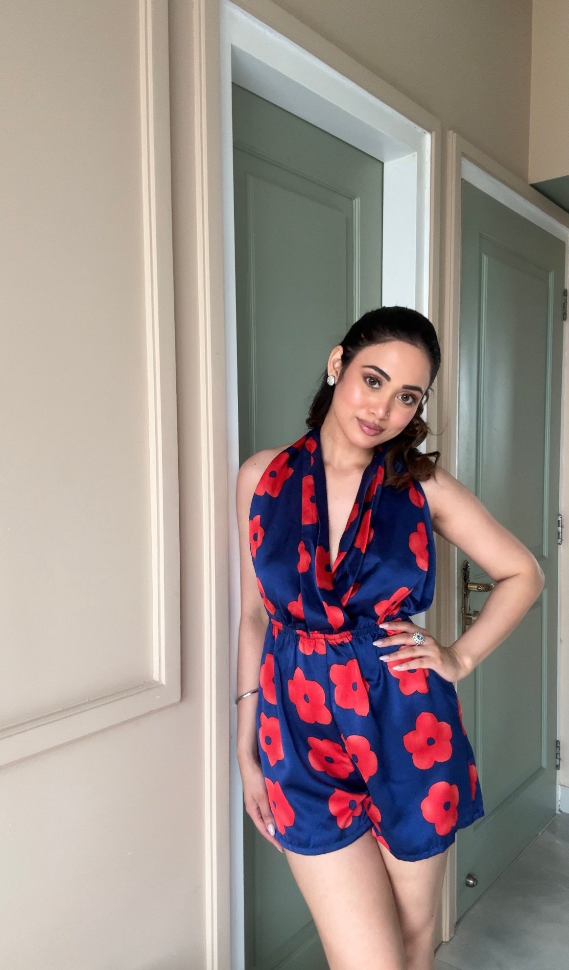 Satin Printed Playsuit