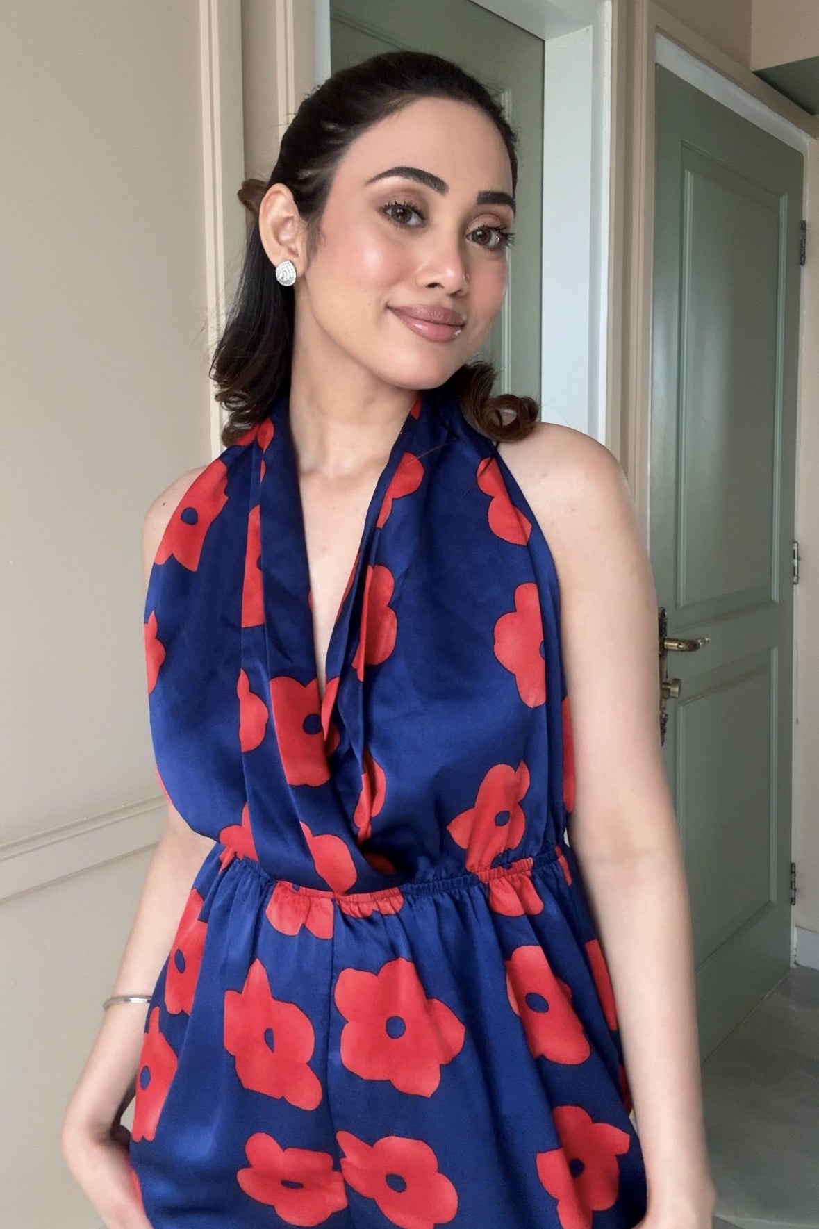 Satin Printed Playsuit