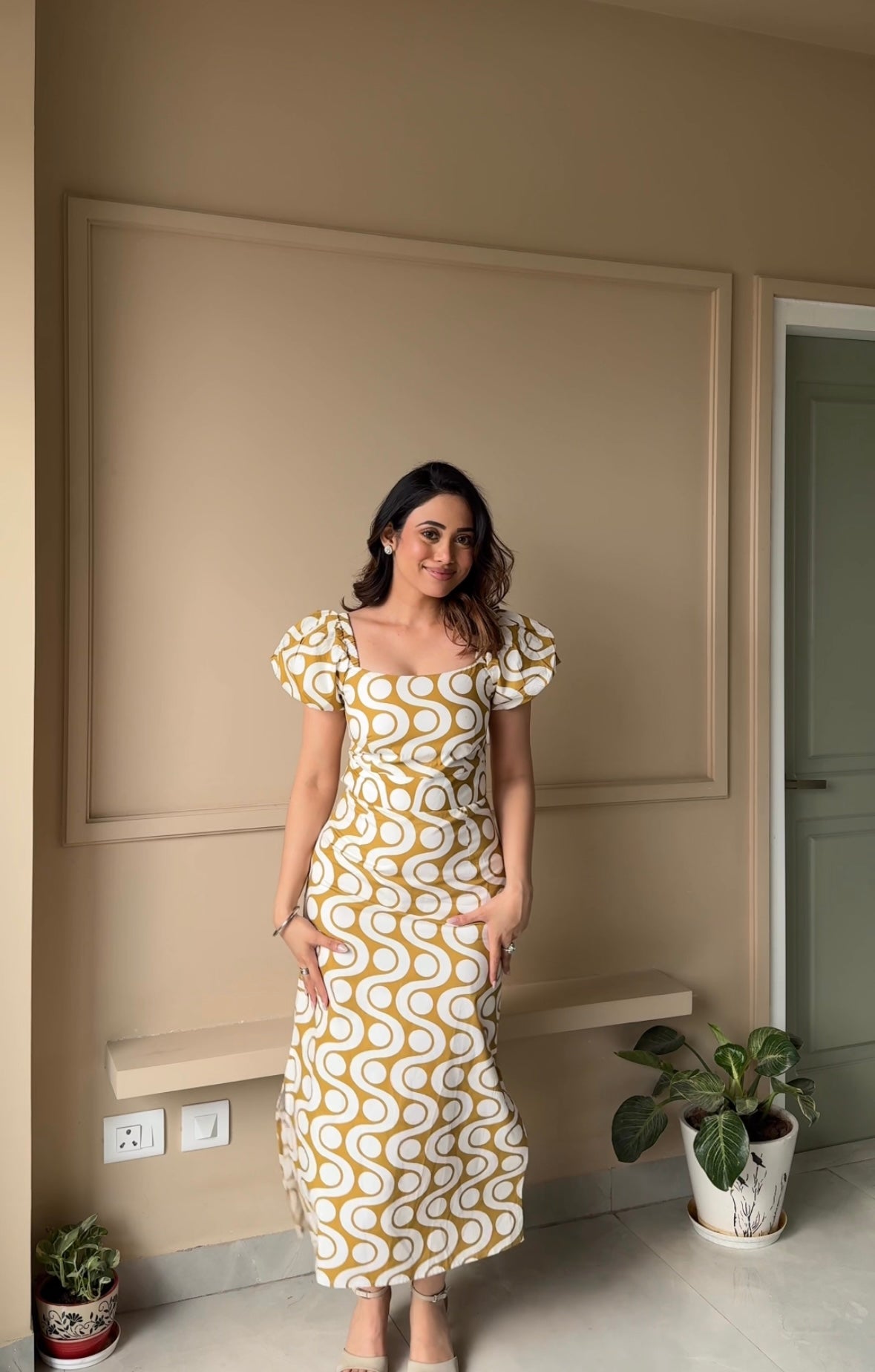 Printed Backless Maxi Dress