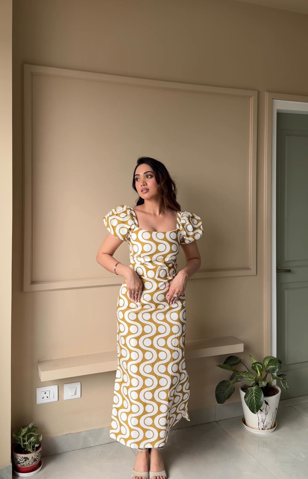 Printed Backless Maxi Dress