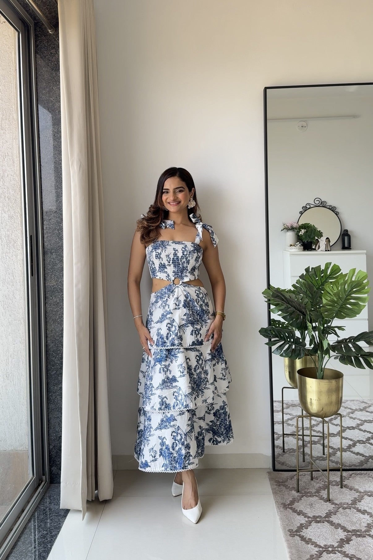 Pisco Linen Maxi Dress | Blue