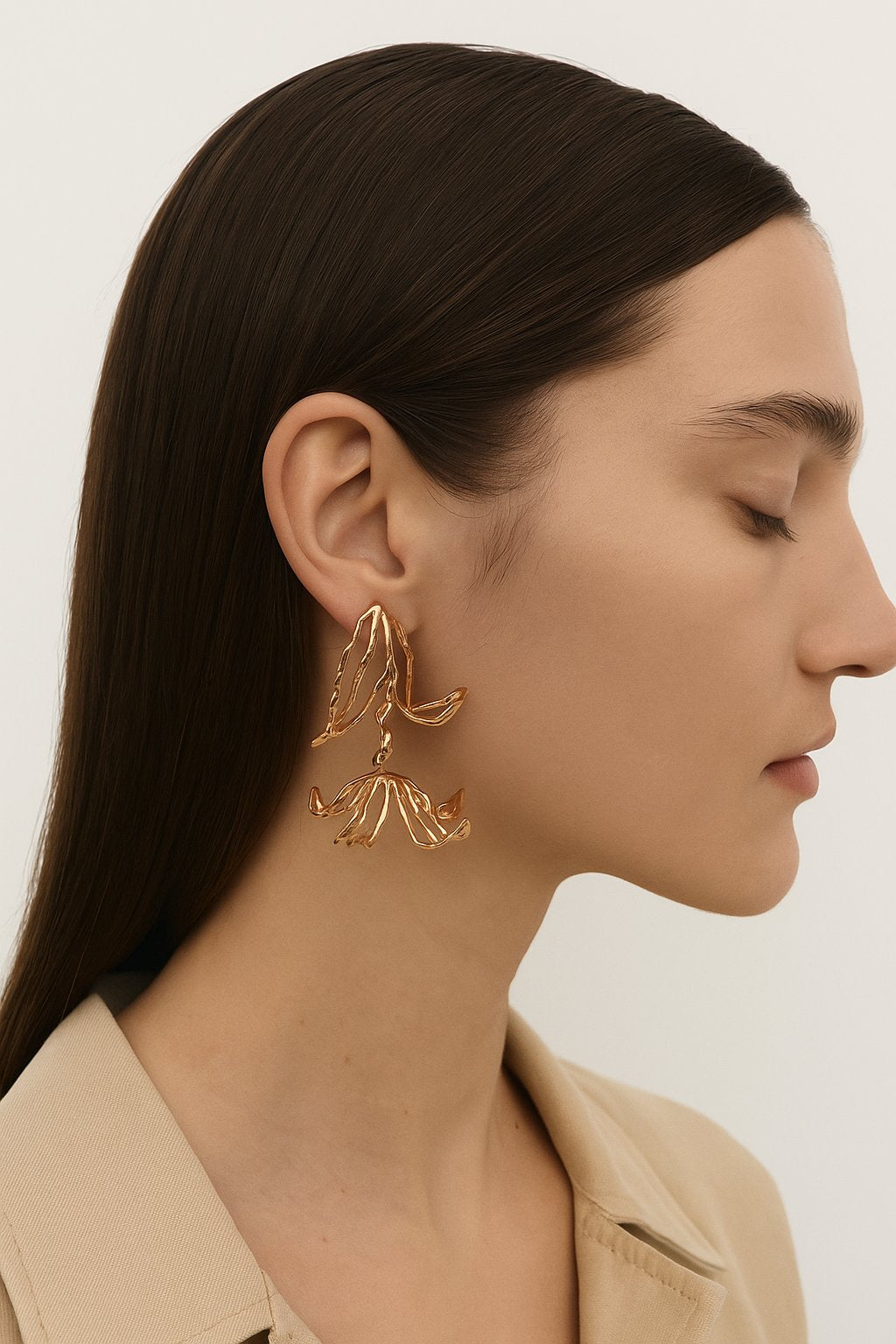 Raised Flower Earrings