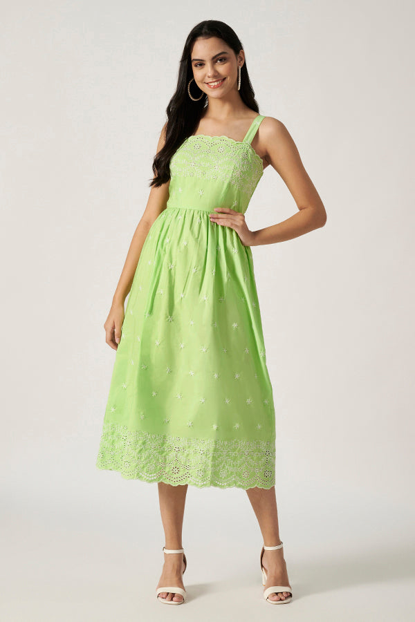 Maxi With Embroidery | Green