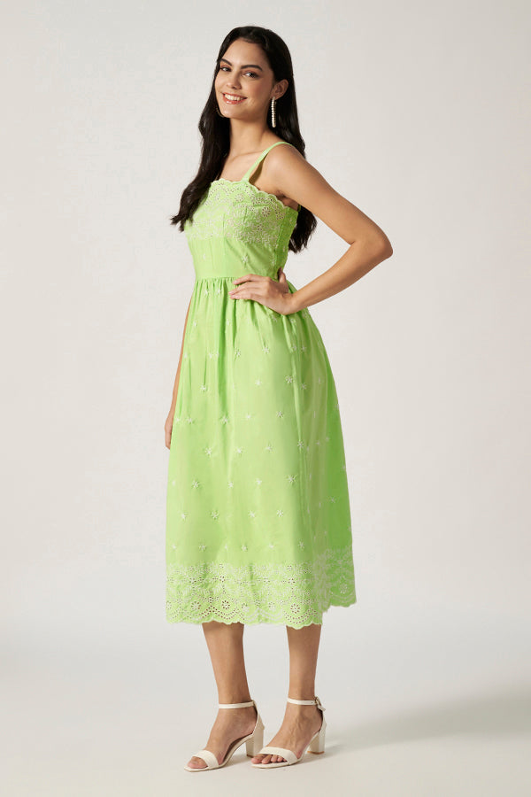 Maxi With Embroidery | Green