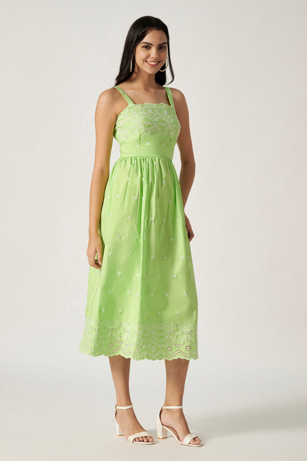 Maxi With Embroidery | Green