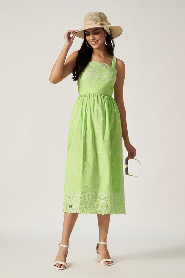 Maxi With Embroidery | Green