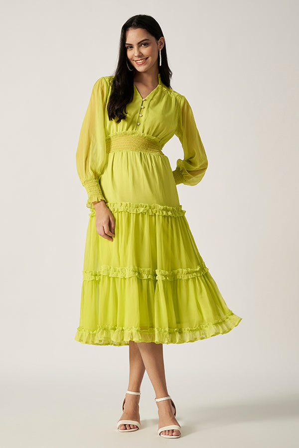Textured Maxi Dress | Green Textured Maxi Dress | Green