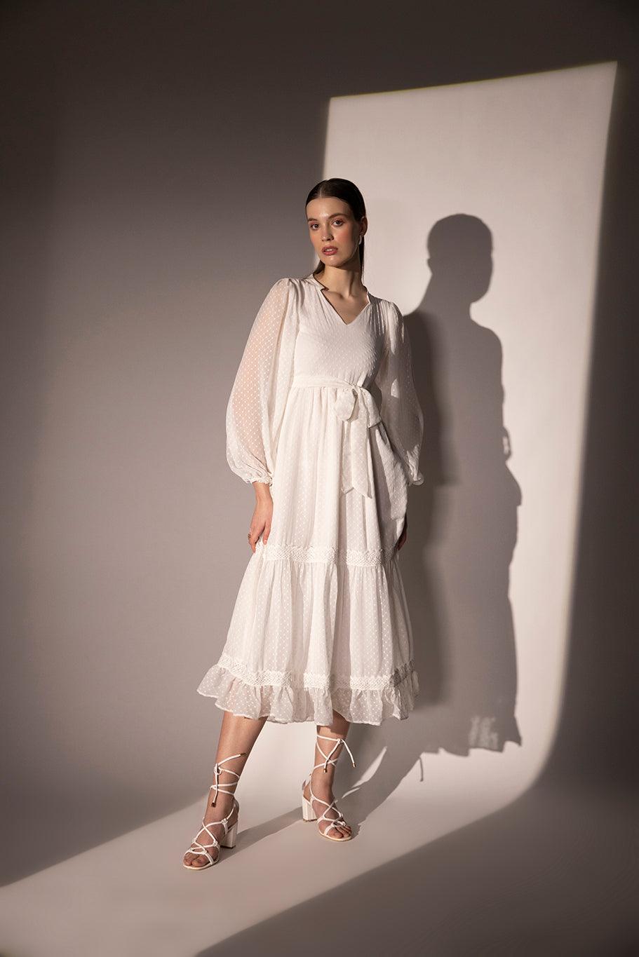 moonlight midi dress Lady Black Tie - Moonlight Serenade - Classic Denim Midi Dress