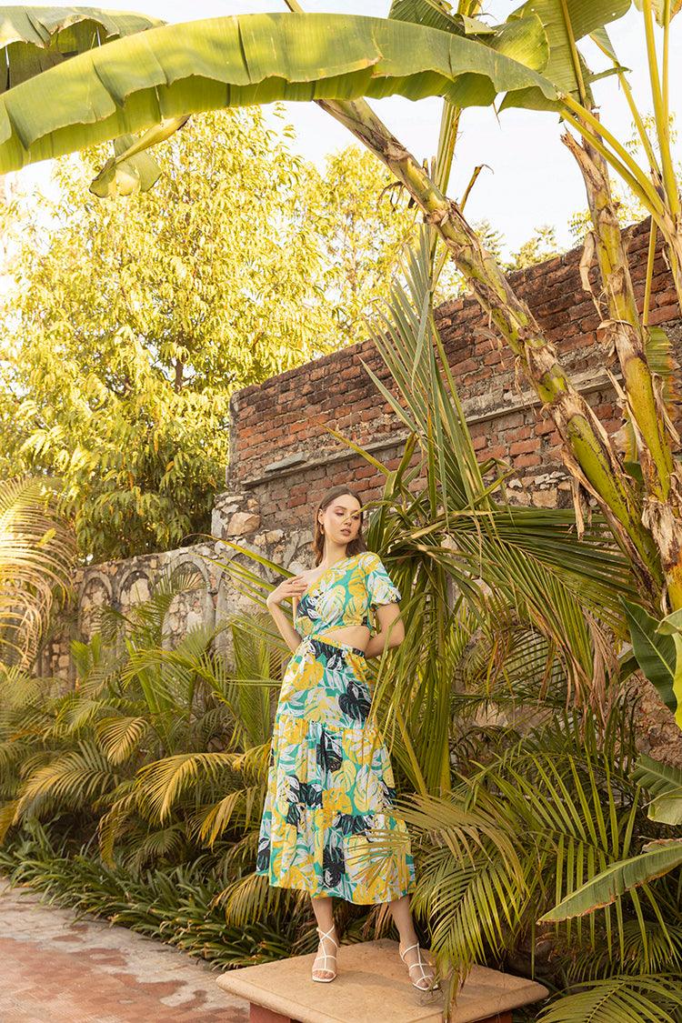 Asymmetric Printed Dress