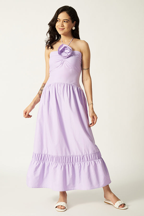 Maxi With Flower Detailing | Lilac