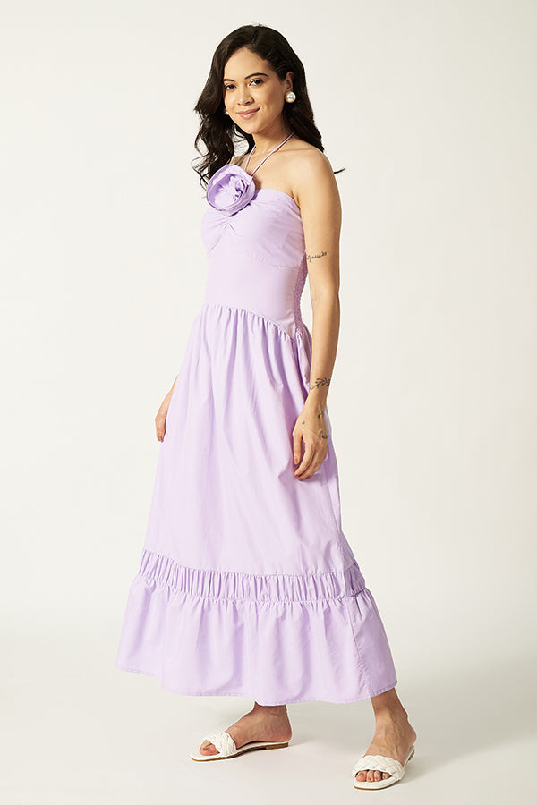 Maxi With Flower Detailing | Lilac