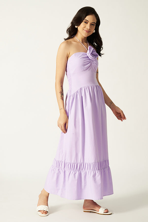 Maxi With Flower Detailing | Lilac