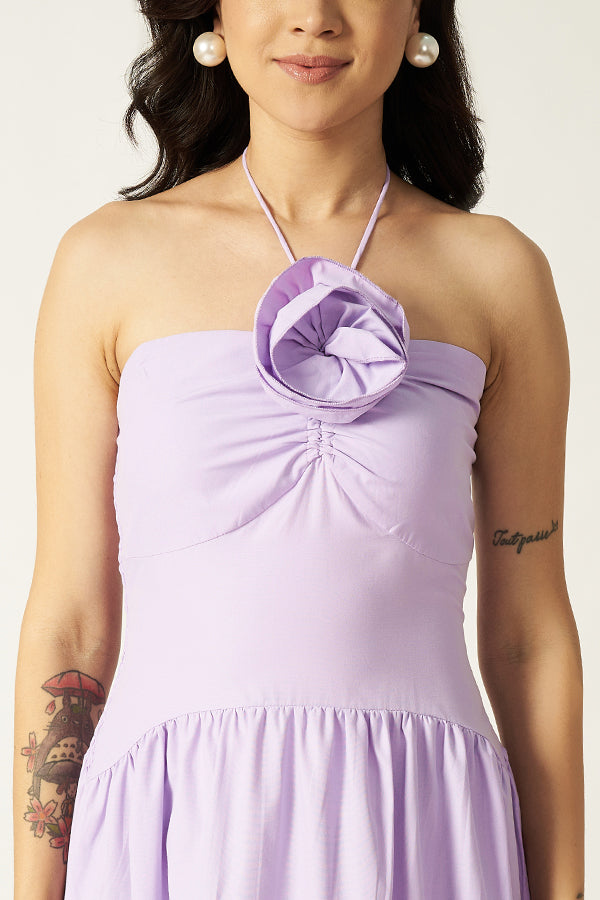 Maxi With Flower Detailing | Lilac