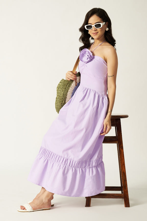 Maxi With Flower Detailing | Lilac