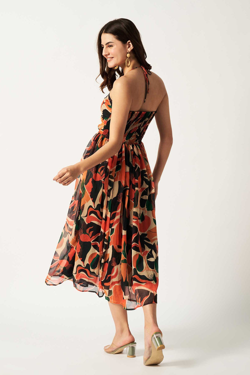 Printed Midi Dress