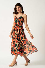 Printed Midi Dress