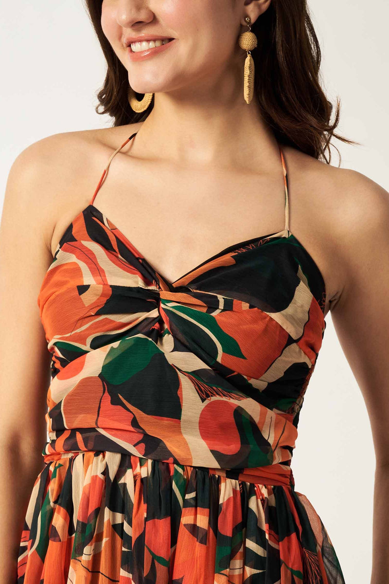 Printed Midi Dress