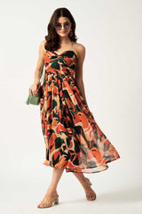 Printed Midi Dress