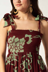Printed Maxi Dress | Maroon