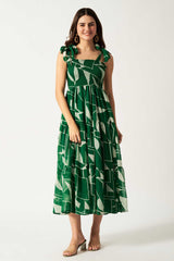 Printed Maxi Dress | Green