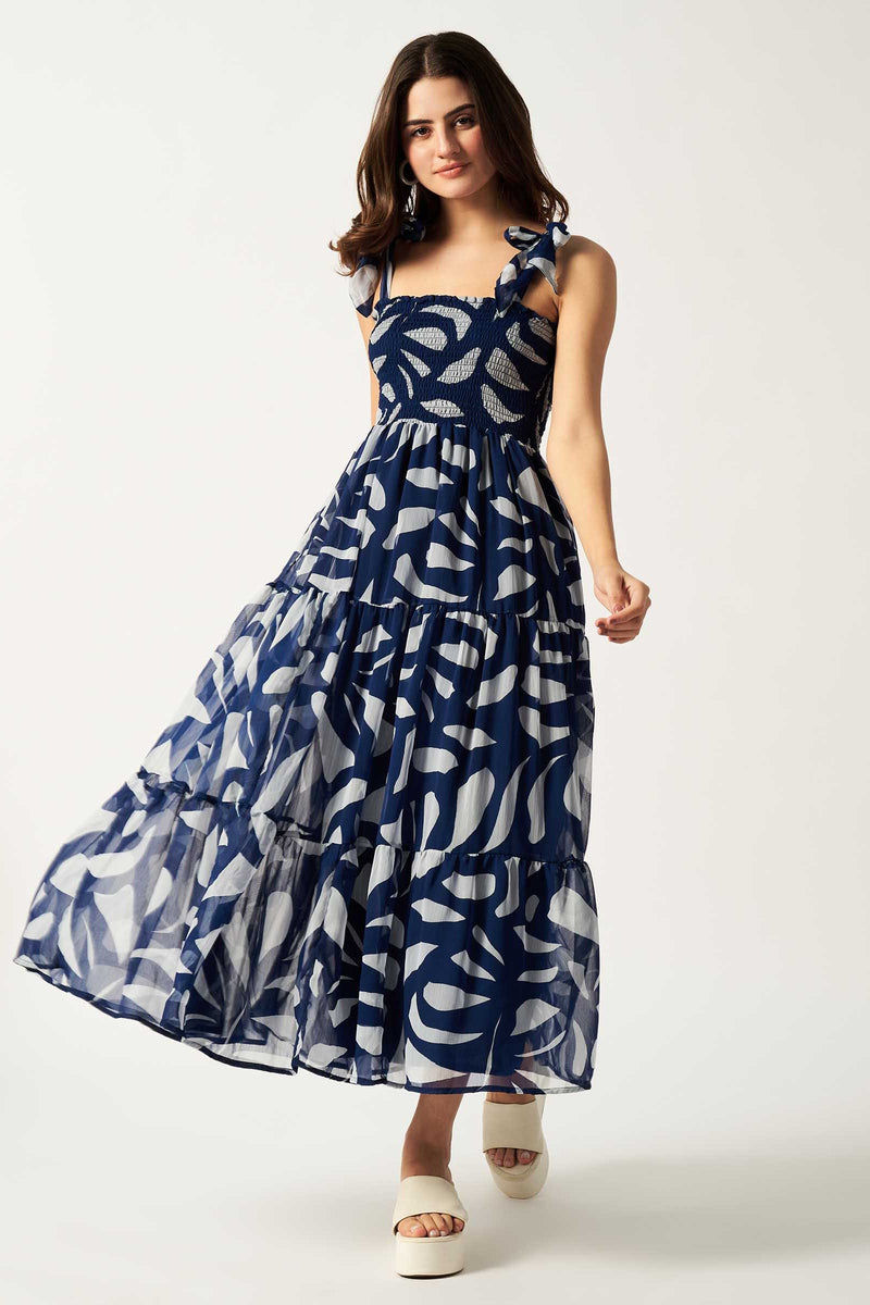 Printed Maxi Dress | Blue