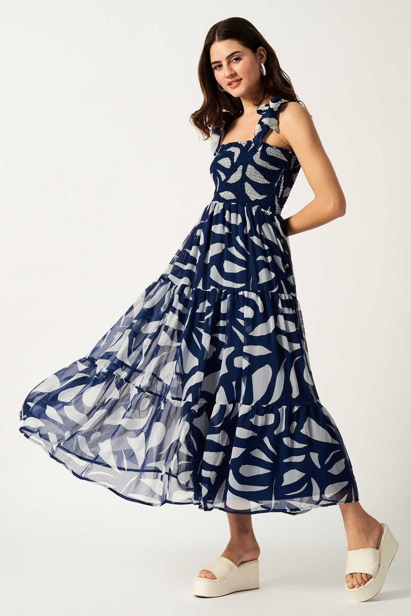Printed Maxi Dress | Blue
