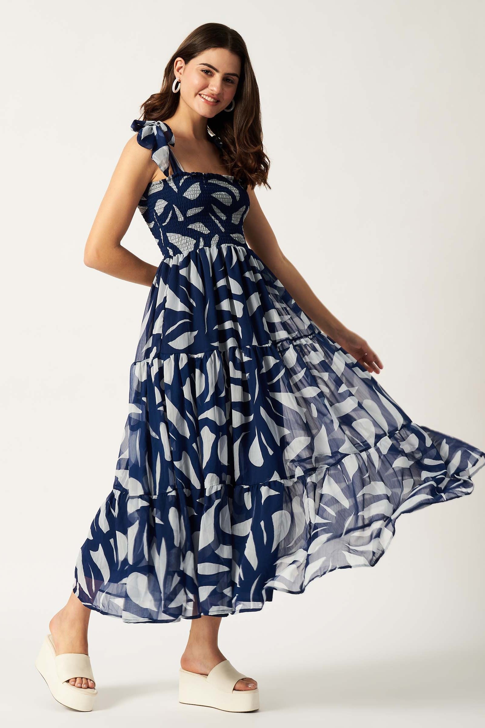 Printed Maxi Dress | Blue
