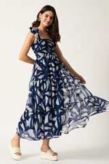 Printed Maxi Dress | Blue