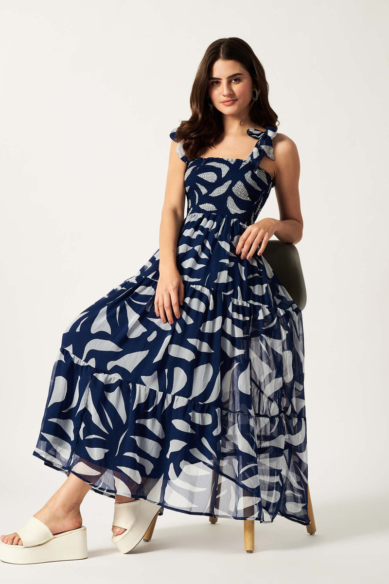 Printed Maxi Dress | Blue