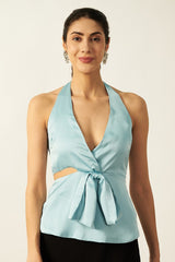 Satin Top | Blue
