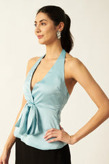 Satin Top | Blue