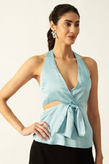 Satin Top | Blue