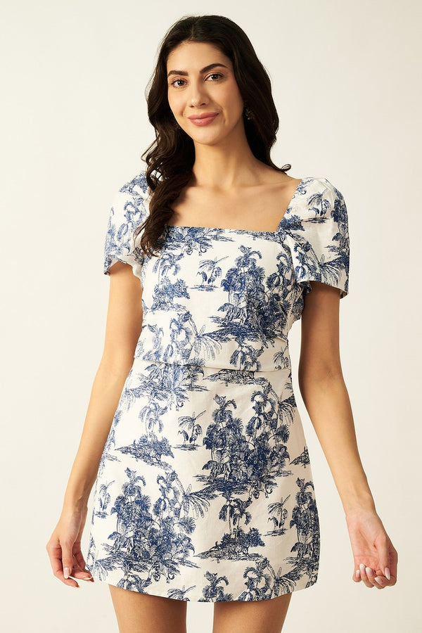 Printed Backless Dress