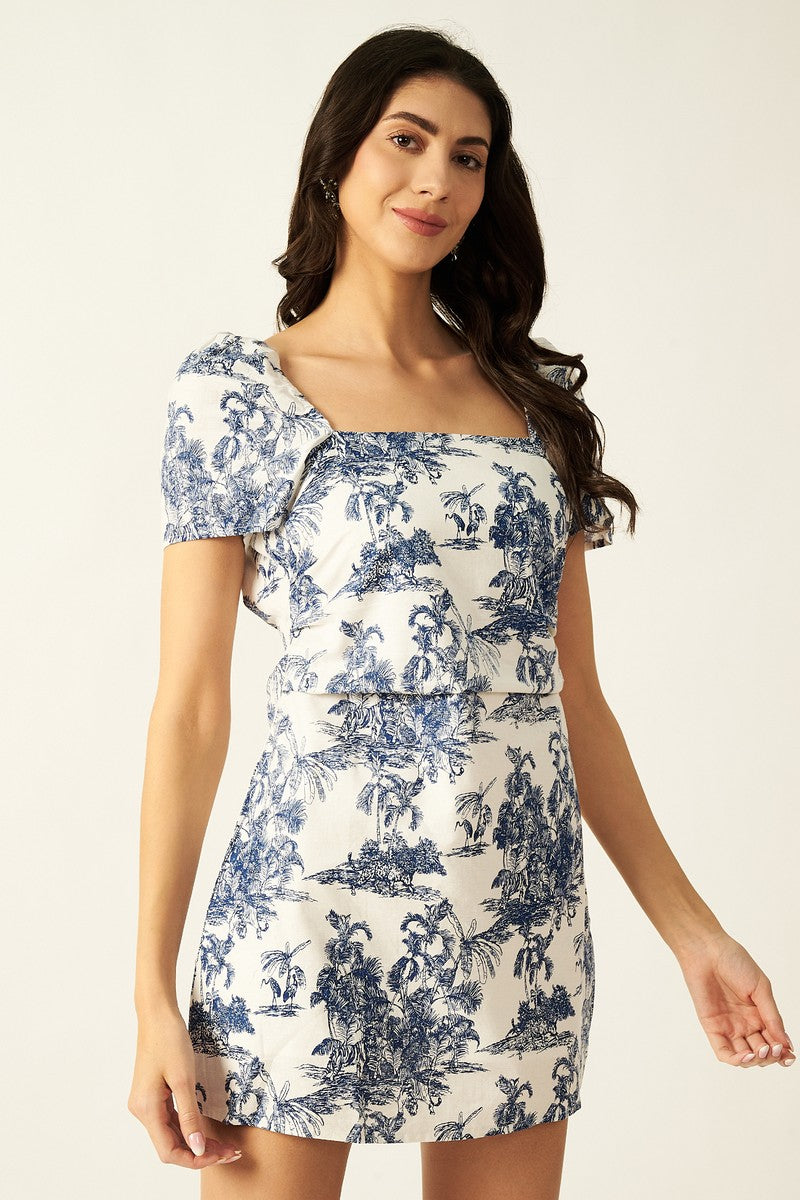 Printed Backless Dress