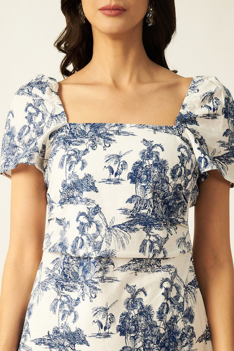 Printed Backless Dress