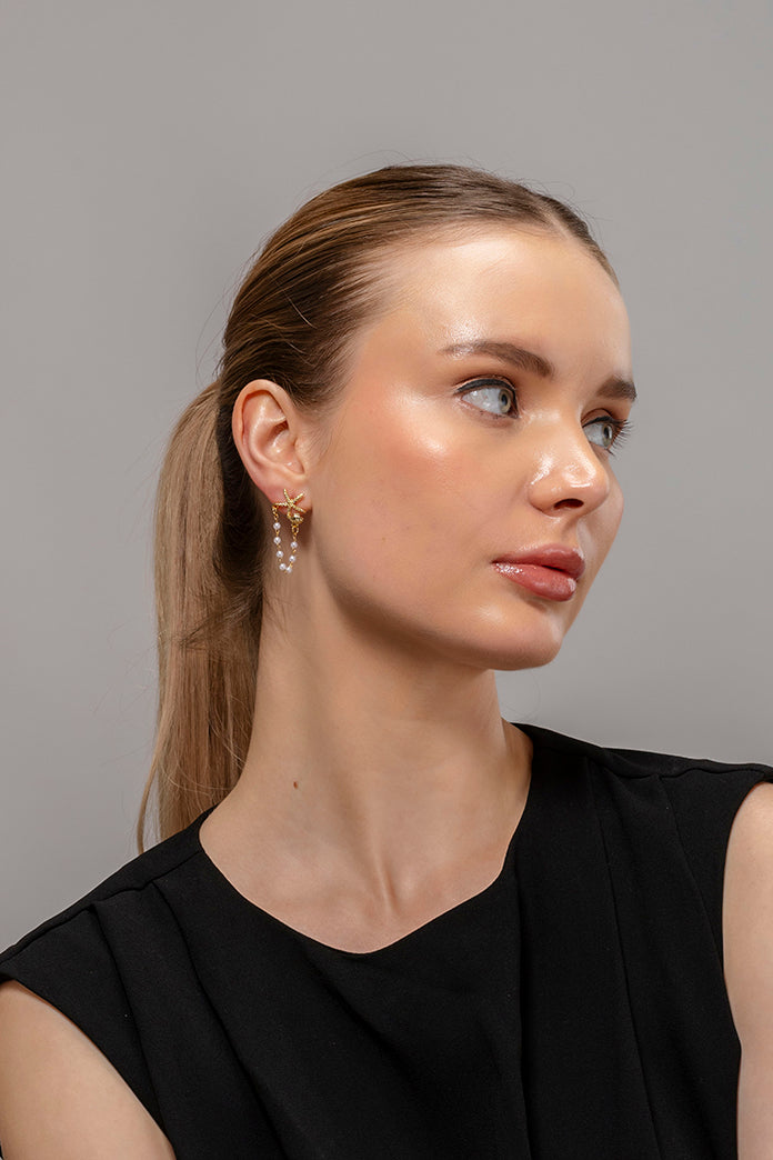 Starfish Pearl Earrings