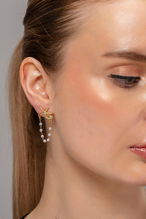 Starfish Pearl Earrings